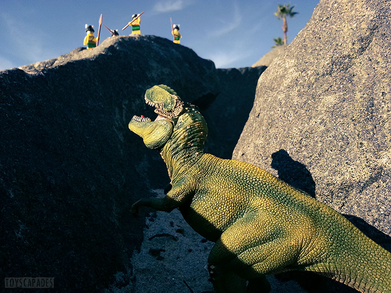 The cannibals of the island began luring the T-Rexes into traps